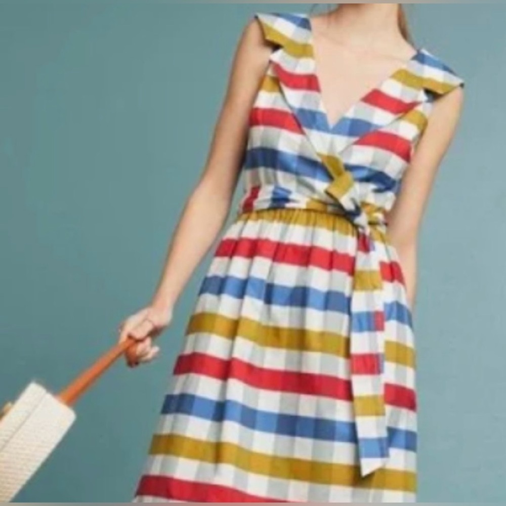 Maeve Gingham Cricket Club Colorful Dress, Size 14